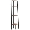 vidaXL Hoekkast met 4 lagen donkerbruin en zwart 45,5x31,5x150 cm