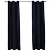 vidaXL Verduisteringsgordijnen met ringen 2 st 37"x84" fluweel zwart