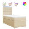 vidaXL Boxspring met matras stof cr&egrave;mekleurig 80x200 cm