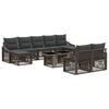 vidaXL Tuinbankenset 10 st Grijs en Donkergrijs poly rattan
