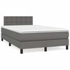 vidaXL Boxspring met matras kunstleer grijs 120x190 cm