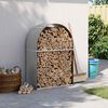 vidaXL Haardhoutopslag 80x45x120 cm gegalvaniseerd staal lichtgrijs