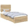 vidaXL Bedframe met hoofdeinde Sonoma Eiken 90 x 190 cm Bewerkt hout
