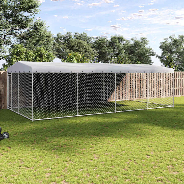 vidaXL Hondenkennel voor buiten met dak 7,6x3,8x2,3 m