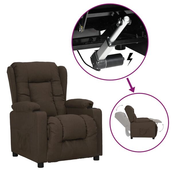 vidaXL Sta-op-stoel stof donkerbruin