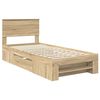 vidaXL Bedframe met hoofdeinde Sonoma Eiken 100 x 200 m Bewerkt hout