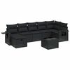 vidaXL 8-delige Loungeset met kussens poly rattan zwart