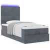 vidaXL Ottoman bed met matrassen en LED's 100x200cm fluweel