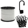vidaXL Bungee Koorden met Haken 10 mm 50 m Zwart en Wit PP en rubber