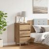 vidaXL Nachtkastje 40x35x69 cm bewerkt hout artisanaal eikenkleur