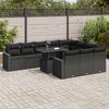 vidaXL 11-delige Loungeset met kussens poly rattan zwart