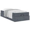 vidaXL Bedframe met matras met matras 2 pcs Dim Grijs Fluweel