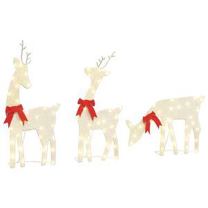 vidaXL Kerstdecoratie rendier 3 st 90 LED's warmwit