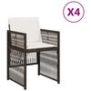 vidaXL Tuinstoelen 4 st met kussens poly rattan bruin