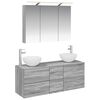 vidaXL Badkamermeubelset 4 pcs Grijs Sonoma Bewerkt hout en glas