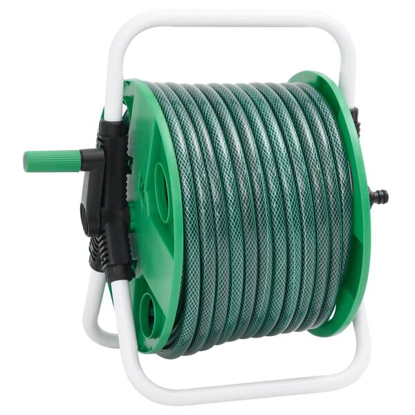 vidaXL Slanghaspel vrijstaand met 20 m slang PVC groen