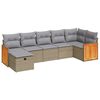 vidaXL 7-delige Loungeset met kussens poly rattan beige
