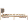 vidaXL Bedframe met hoofdeinde Taupe 200 x 200 cm Massief grenenhout
