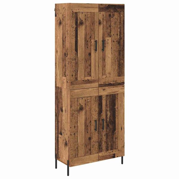 vidaXL Hoge kast 2 pcs Oud Hout Bewerkt hout
