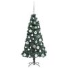 vidaXL Kunstkerstboom met verlichting en ballenset Groen 120 cm PET