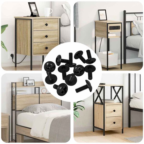 vidaXL Sleeve Schroeven 8182 pcs Zwart M4 x 10 mm IJzer