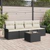 vidaXL Tuin Sofa Set met kussen 5 pcs Zwart en Crème poly rattan