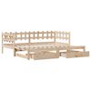 vidaXL Slaapbank met onderschuifbed en lades zonder matras 90x190 cm