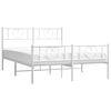 vidaXL Bedframe met hoofd- en voeteneinde metaal wit 140x190 cm