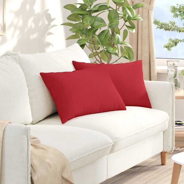 vidaXL Sofa Kussens 2 stuks Rood 60 x 40 cm Stof