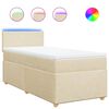 vidaXL Boxspring met matras stof cr&egrave;mekleurig 90x190 cm