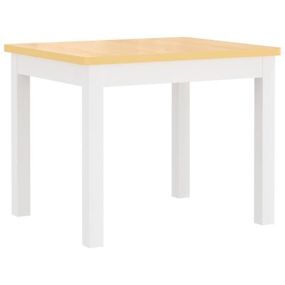 vidaXL 4-delige Kindertafel- en stoelenset MDF wit en beige