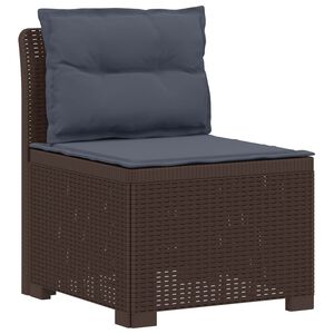 vidaXL E&eacute;npersoons Tuinbank met Kussens Rattan Look PP Bruin