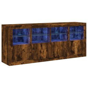vidaXL Dressoir met LED-verlichting 163x37x67 cm gerookt eikenkleurig