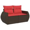 vidaXL 8-delige Loungeset met kussens poly rattan acacia bruin