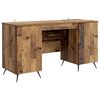 vidaXL Bureau met plank Oud hout 142,5 x 50 x 75 cm Bewerkt hout