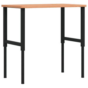 vidaXL Werkbank rechthoekig 100x60x(71,5-98) cm massief beukenhout