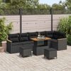 vidaXL Tuin Sofa Set met kussen met opslag Zwart Poly riet