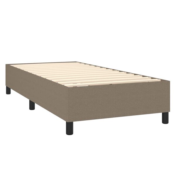 vidaXL Boxspring met matras stof taupe 100x200 cm