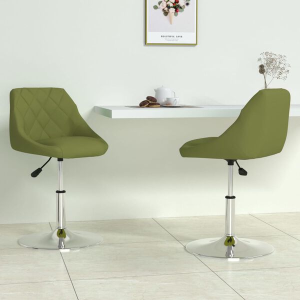 vidaXL Eetkamerstoelen draaibaar 2 st fluweel lichtgroen