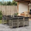 vidaXL 7-delige Tuinset met kussens poly rattan grijs