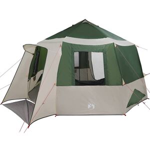 vidaXL Cabin Tent 12-Person 10-persoons Groen en Wit