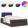 vidaXL Ottoman bed met matras en LED's 120x200 cm stof donkerbruin