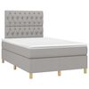 vidaXL Boxspring met matras en LED stof lichtgrijs 120x190 cm