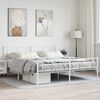vidaXL Bedframe met hoofd- en voeteneinde metaal wit 183x213 cm