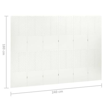 vidaXL Kamerscherm met 6 panelen 240x180 cm staal wit
