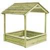 vidaXL Buitenspeelhuis met zandbak 128x120x145 cm grenenhout