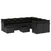 vidaXL 11-delige Loungeset met kussens poly rattan zwart