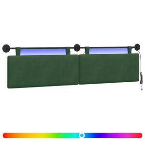 vidaXL Hangend hoofdbord Met LED-verlichting Jungle Groen Katoen Stof