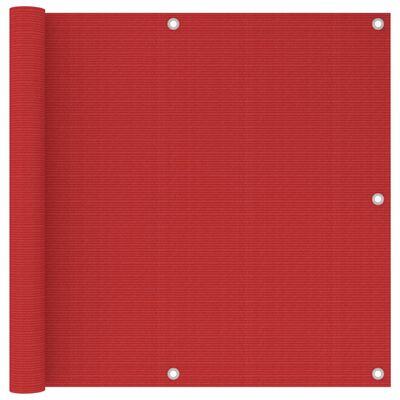 vidaXL Balkonscherm 90x500 cm HDPE rood