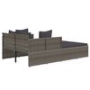 vidaXL Ligbed met kussens 182x118x63 cm poly rattan grijs